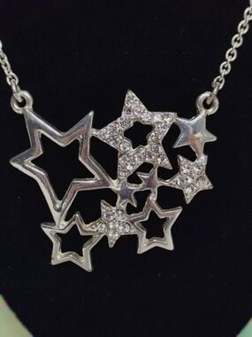 Silver Star Cluster Pendant Necklace - Women Jewelry